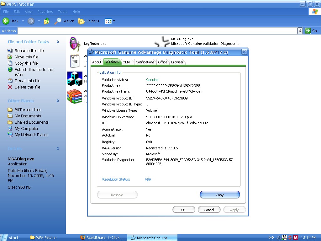 window xp genuine validation crack