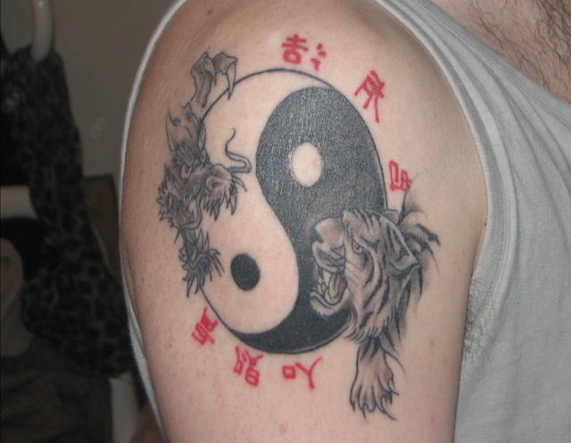 tattoos (Set) Yin and Yang is the balance with the dragon being the bad tattoos (Set) Yin and Yang is the balance with the dragon being the bad